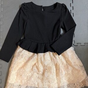 Classy Black Peplum & Floral Lace Party Dress